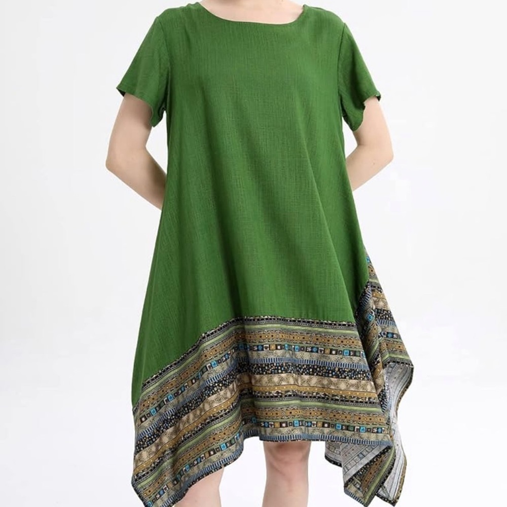 New without tags, cotton linen asymmetrical dress size XL